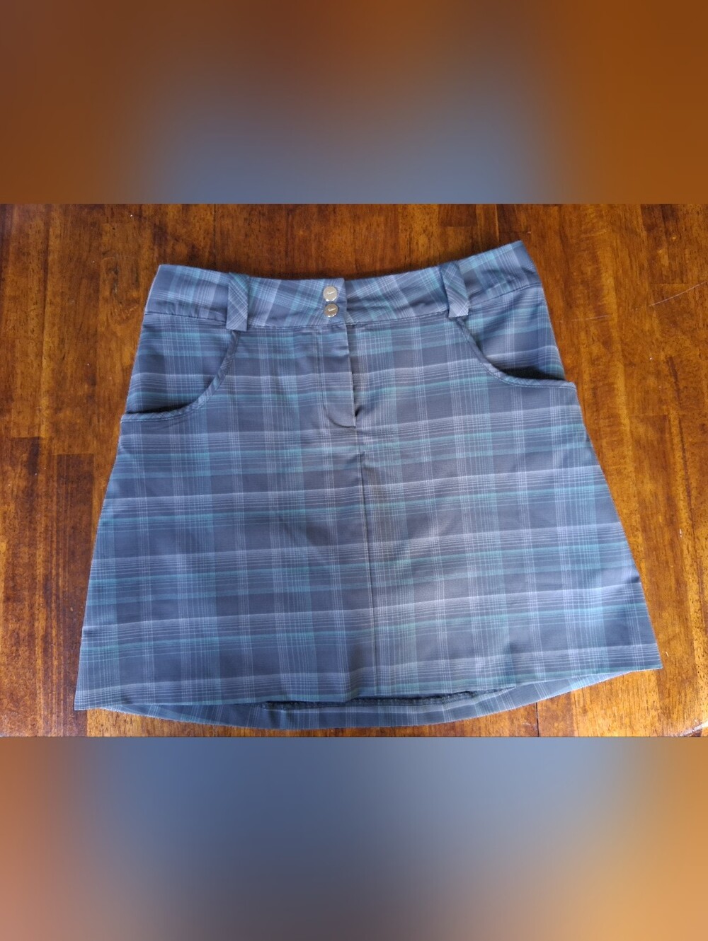 Nike Golf Plaid Skort Blue with Subtle Gray/Green Grid Womens Size 4